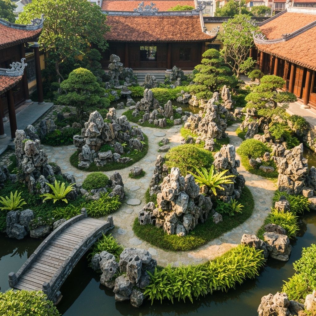 Thi công hòn non bộ đẹp hợp phong thủy